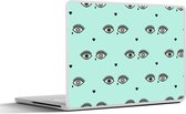 Laptop sticker - 11.6 inch - Meisjes - Ogen - Hartjes - Patronen - Girl - Kids - Kinderen - 30x21cm - Laptopstickers - Laptop skin - Cover