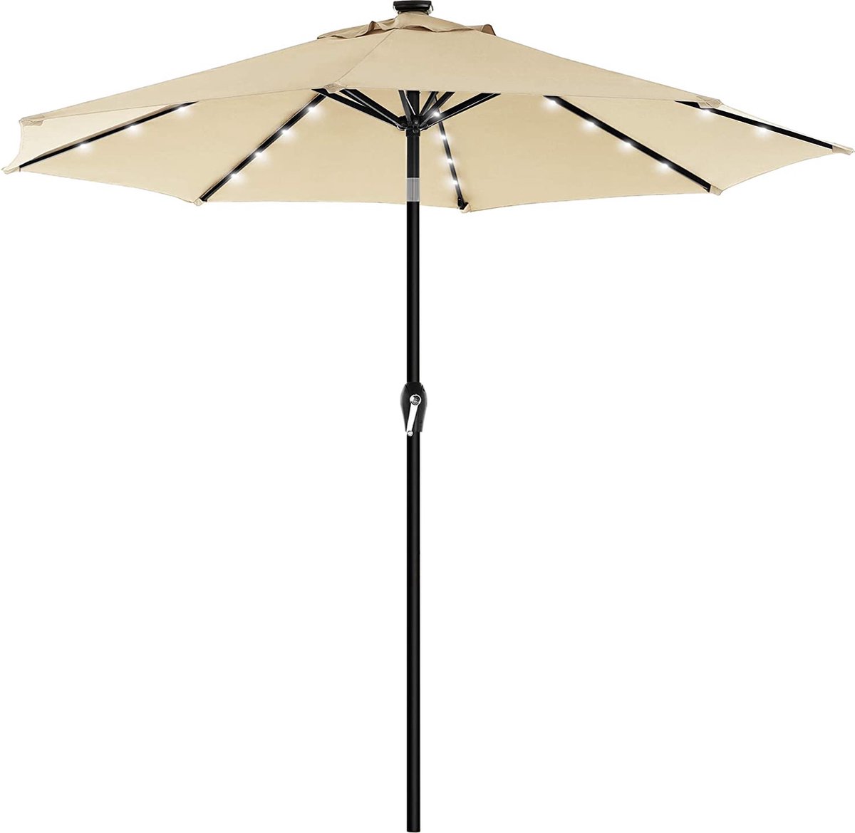 Stylish Songmics round parasol in vibrant red, perfect for outdoor relaxation and sun protection.