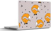 Laptop sticker - 11.6 inch - Meiden - Vos - Dieren - Patronen - Girl - Kids - Kinderen - 30x21cm - Laptopstickers - Laptop skin - Cover