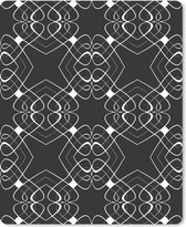 Muismat - Mousepad - Patroon - Lijn - Zwart Wit - 19x23 cm - Muismatten