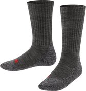 FALKE Active Warm anatomische pluche zool merinowol functioneel garen kindersokken meisjes jongens grijs - Maat 39-42
