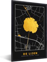Fotolijst incl. Poster - Kaart - Plattegrond - Stadskaart - Nederland - De Lijen - 40x60 cm - Posterlijst