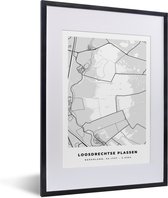 Fotolijst incl. Poster - Loosdrechtse Plassen - Nederland - Kaart - Plattegrond - Stadskaart - 30x40 cm - Posterlijst