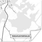 Poster Carte - Nederland - Carte - Terkaplesterpoelen - Plan de la ville - 100x100 cm XXL