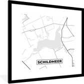 Fotolijst incl. Poster - Stadskaart - Groningen - Schildmeer - Plattegrond - Kaart - 40x40 cm - Posterlijst