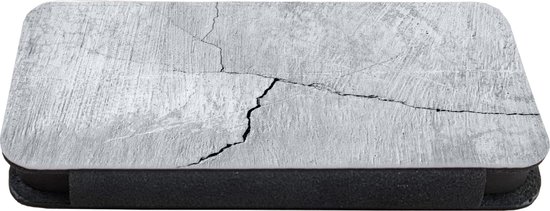 Bookcase pour iPhone 11 Pro Max Bookcase - Béton - Crack - Grijs - Avec compartiments - Étui portefeuille avec fermeture magnétique