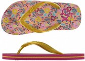 teenslippers meisjes roze/geel maat 35-36