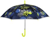 paraplu Football jongens 85 cm microfiber blauw