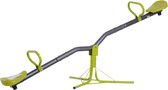 HOMCOM Kinderen tuinwip 360° draaibare wip carrouselwip metaal grijs groen 344-006