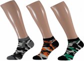 sneakersokken Fashion Bamboo heren camo 3-pack mt 39/42