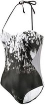 badpak C-cup dames polyester zwart/wit maat 38