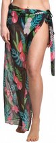 sarong Manaus dames polyester zwart maat L/XL