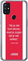 6F hoesje - geschikt voor OnePlus Nord N10 5G -  Transparant TPU Case - AFC Ajax Quote Johan Cruijff #ffffff