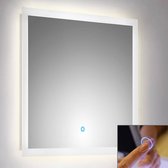 Badkamerspiegel LED spiegel 70cm met touch control B x H x D ca. : 70 x 60 x 3,2 cm