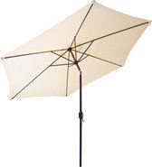 Gartenfreude - kantelbare stalen Parasol - 270 cm, Creme