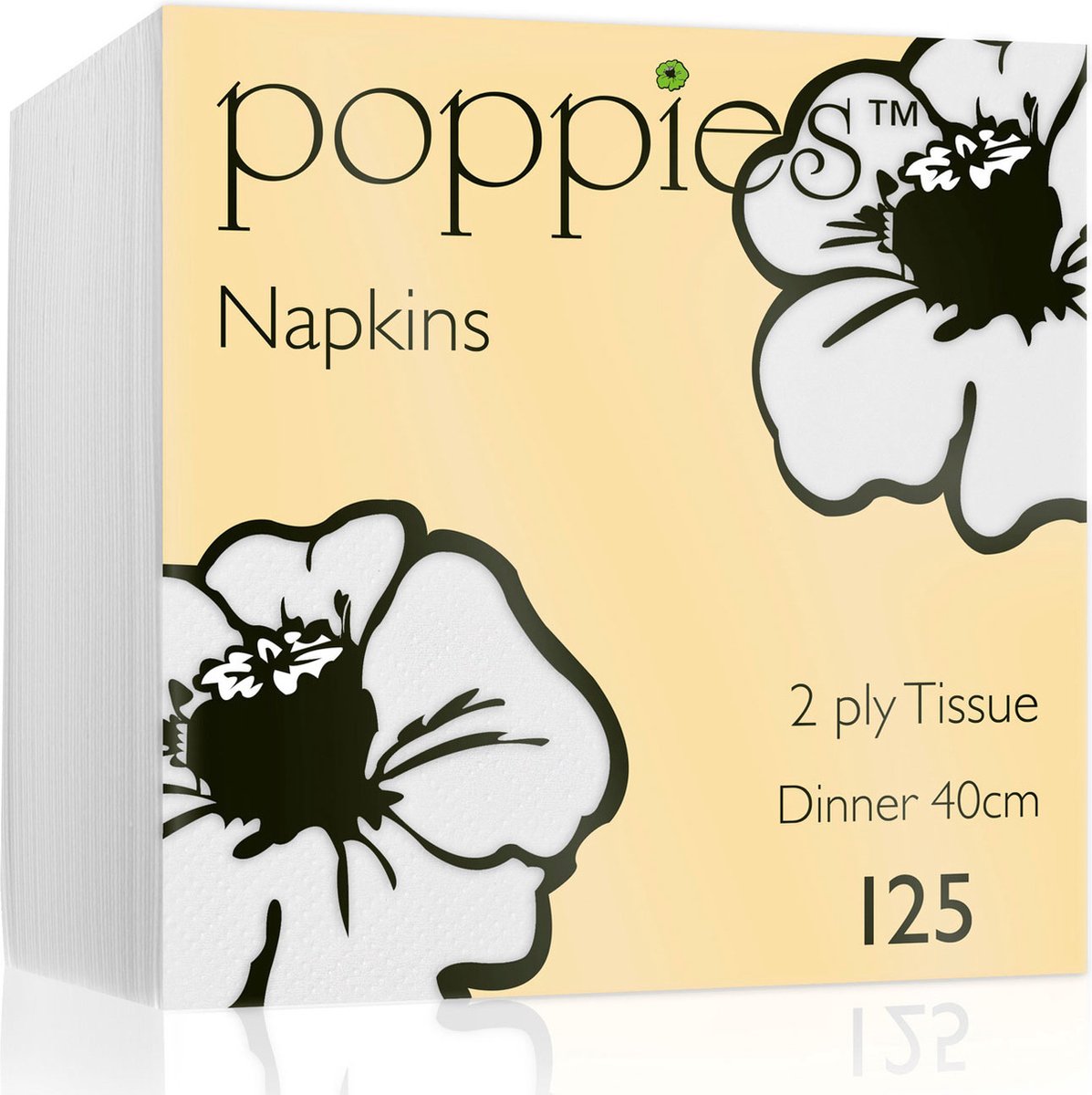 125x stuks 2-laags papieren tafelservetten wit 40 x 40 cm