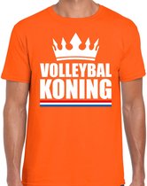 Oranje volleybal koning shirt met kroon heren - Sport / hobby kleding XXL