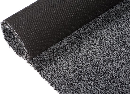 Tapiso Black Diamond Kunstgras Grijs Balkon Tuin Terras Grastapijt Maat- 100x300