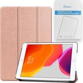Case2go - Tablet hoes & Screenprotector geschikt voor iPad 2021 / 2020 / 2019 - 10.2 Inch - Auto Wake/Sleep functie - Rosé-Goud