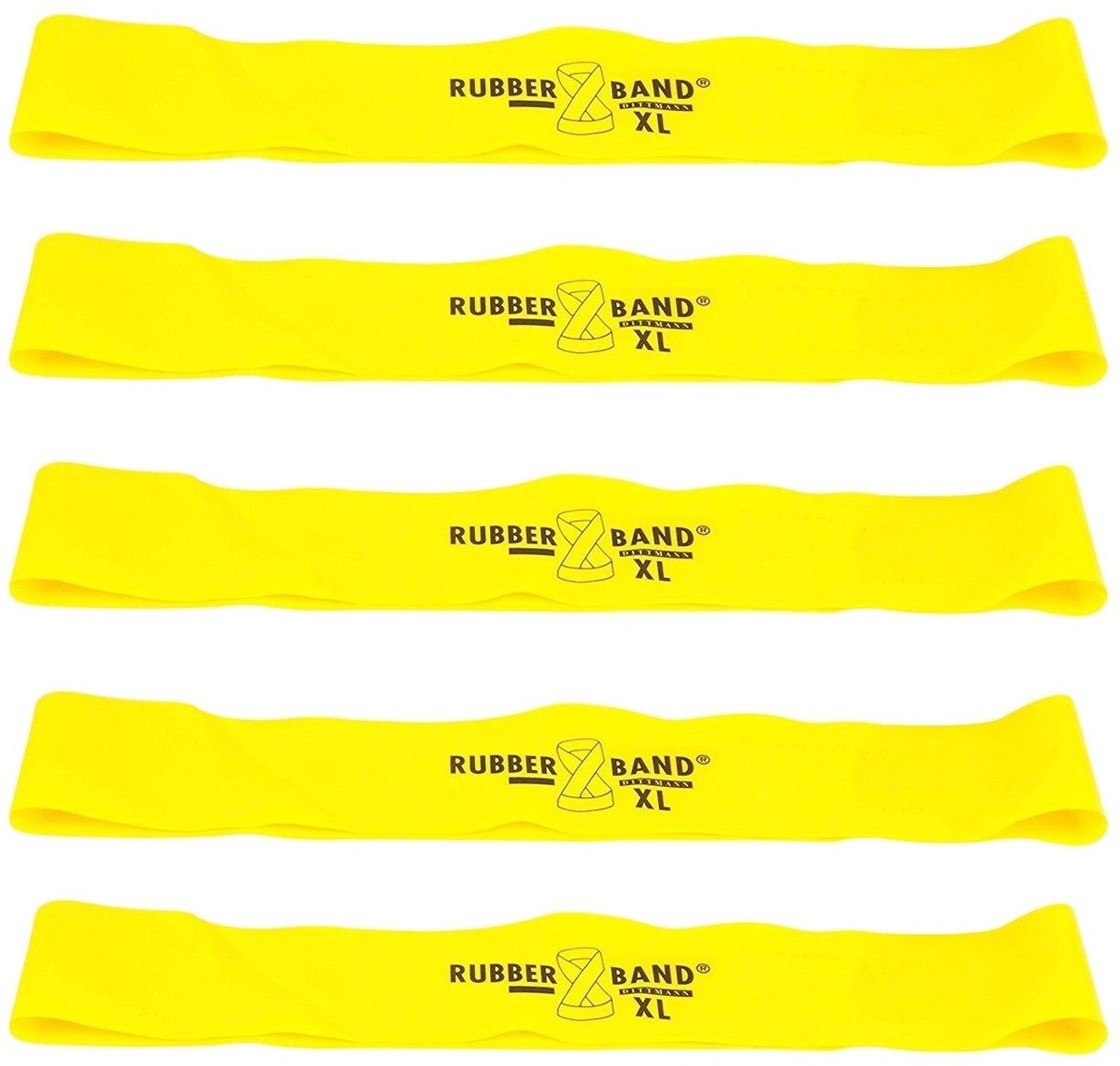 Mini bands Licht - Geel - 10 stuks - Dittmann - Fitness elastiek