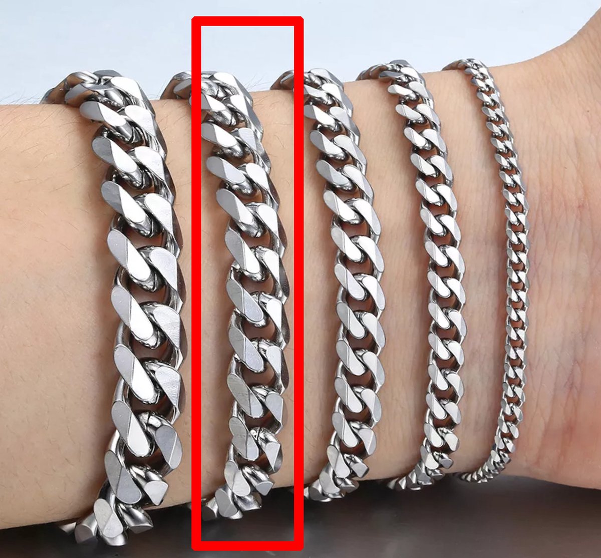 Armband heren zilver kleurig - Roestvrij staal - Armband voor mannen - Zilveren schakelarmband heren - Cadeau voor man - Armband heren staal - Cubaanse schakel armband - Dikte 9mm - Omtrek 23 cm - Per stuk
