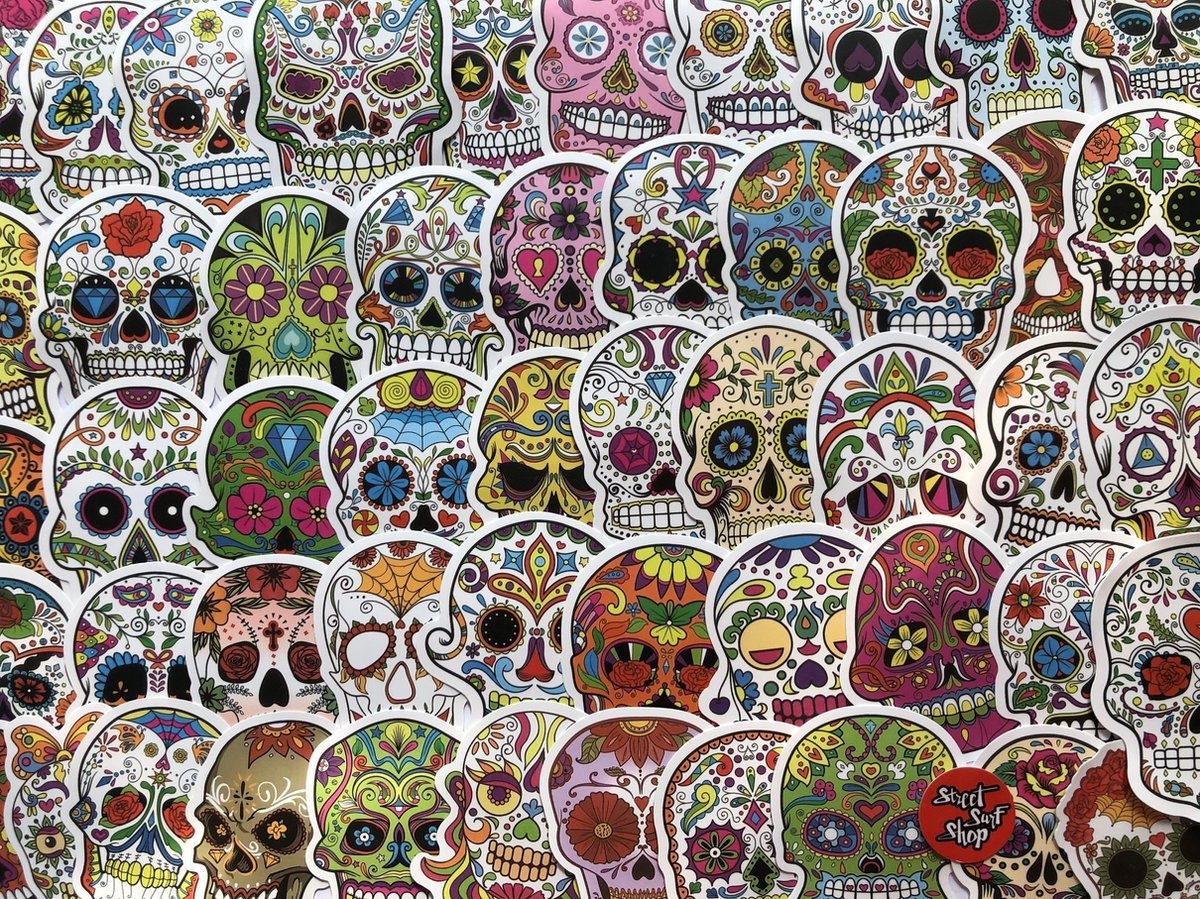 Stickerset Flower Skull