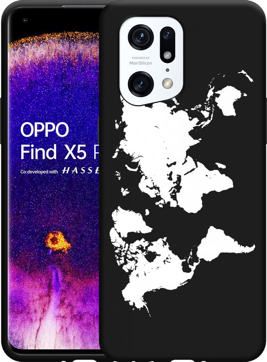 Oppo Find X5 Pro Hoesje met Kunstleer Coating Zwart Oppo Find X5 Pro Hoesje met Kunstleer Coating Zwart