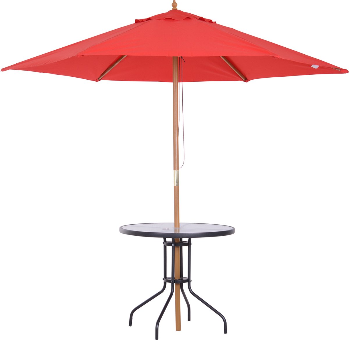 Outsunny Table de parasol plateau à table ronde 60 cm avec trou pour  parasol pour plage, terrasse, jardin, piscine noir