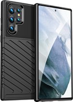 Hoesje voor Samsung Galaxy S22 Ultra 5G - Back cover - Flexibel TPU - Schokbestendig - Zwart
