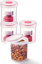 Boîtes de conservation Lock&Lock - Bidons alimentaires de conservation - Boîtes de conservation des aliments - 560 ml - Rondes - Sans BPA - Set de 4 pièces
