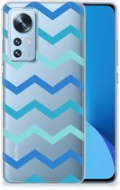 Telefoon Hoesje Xiaomi 12 | 12X Siliconen Back Cover Zigzag Blauw