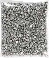 Letterkralen, d: 7 mm, gatgrootte 1,2 mm, 165 gr, zilver