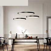 Loft Home Hanglamp | 40, 60 en 80 cm ringen | Led verlichting | Kroonluchter | Dimbaar | Modern | Opknoping | Zwart