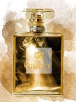 60 x 80 cm - Glasschilderij - Gucci parfumlfes - schilderij fotokunst - foto print op glas