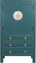 Fine Asianliving Chinese Kast Teal B63xD38xH110cm Chinese Meubels Oosterse Kast