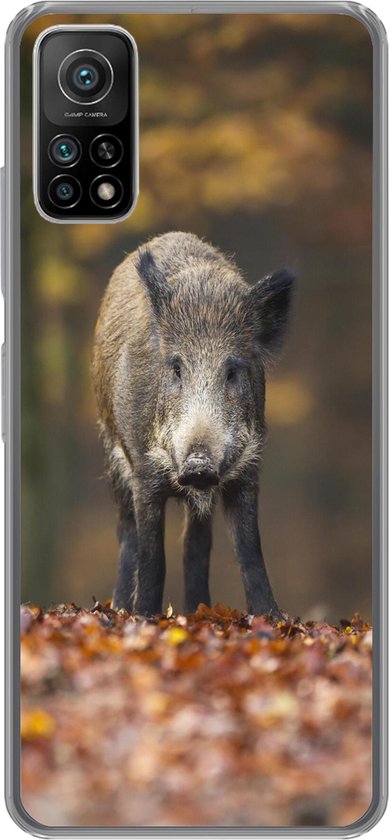 Geschikt voor Xiaomi Mi 10T 5G hoesje - Wild dier - Bos - Herfst - Siliconen Telefoonhoesje