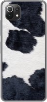 Geschikt voor Xiaomi Mi 11 Lite hoesje - Afbeelding van een zwart-witte koeienhuid - Siliconen Telefoonhoesje