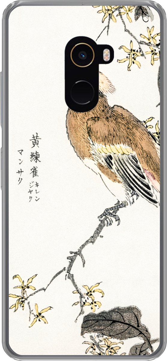 Xiaomi Mi Mix 2 hoesje - Vintage - Vogel - Japans - Tekens - Siliconen Telefoonhoesje - SleevesAndCases