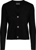 Pieces PCREJSA LS KNIT CARDIGAN KAC BFD BC Dames Vest BLACK  - Maat S