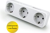 MostEssential Premium Verdeelstekker 3 Voudig - Stopcontact Splitter - 2 USB Poorten - Inclusief Luxe Verpakking