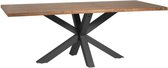 Eettafel - Walnoot en zwart decor - L 200 x D 100 x H 76 cm - NOA