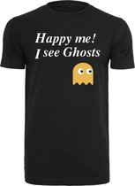 Urban Classics Heren Tshirt -L- Happy Me I See Ghosts Zwart