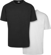 Urban Classics Heren Tshirt -4XL- Heavy Oversized 2-Pack Zwart/Wit