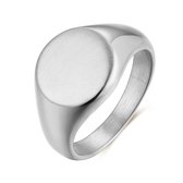 Twice As Nice Ring in edelstaal, zegelring, mat  58