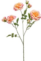 Kunstroos English roze/geel 68 cm