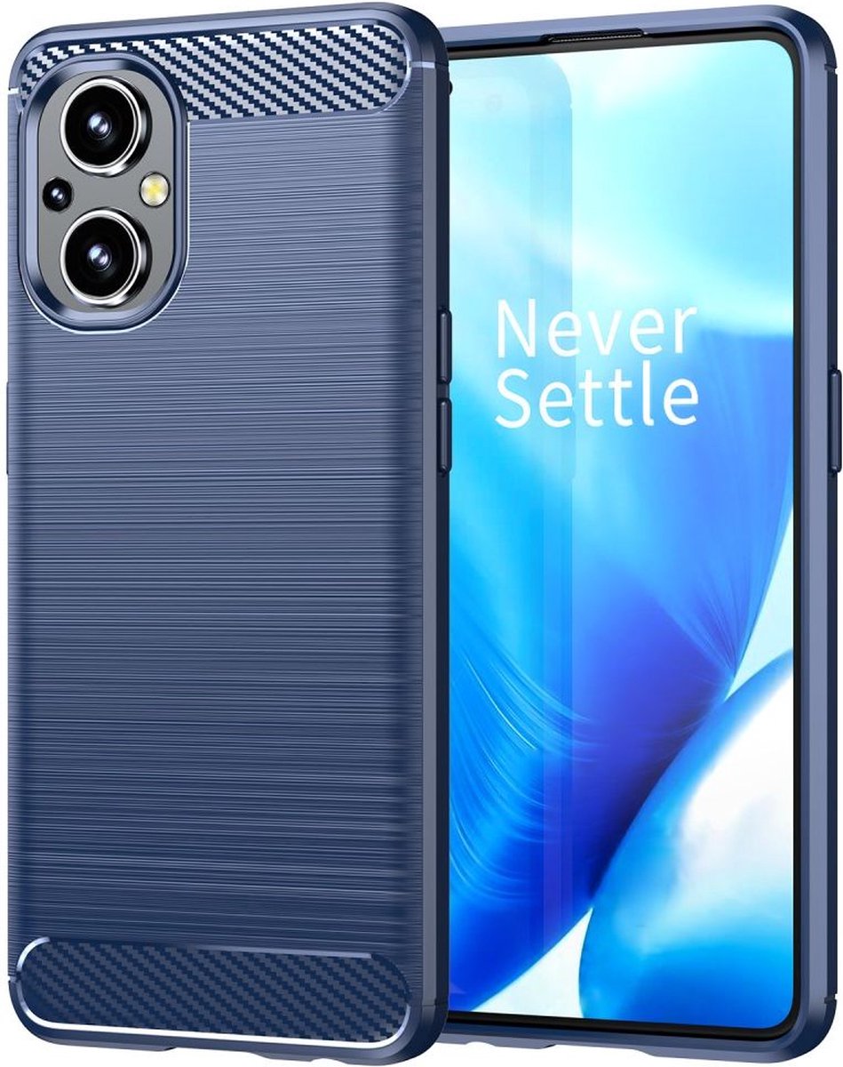 Oppo Reno 8 Lite Hoesje Geborsteld TPU Back Cover Blauw