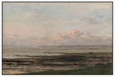 Strand bij eb, Charles-François Daubigny - Foto op Akoestisch paneel - 225 x 150 cm