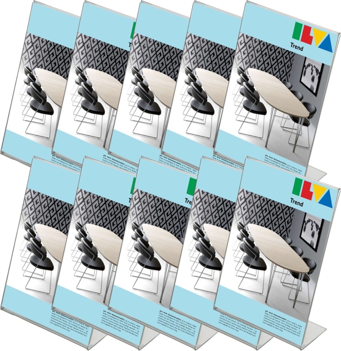 10 pack | Folderstandaard | l-standaard A6 formaat staand | Menukaarthouder | acryl L standaard |  acryl kaarthouder | menustandaard A6 | van duurzaam acrylaat