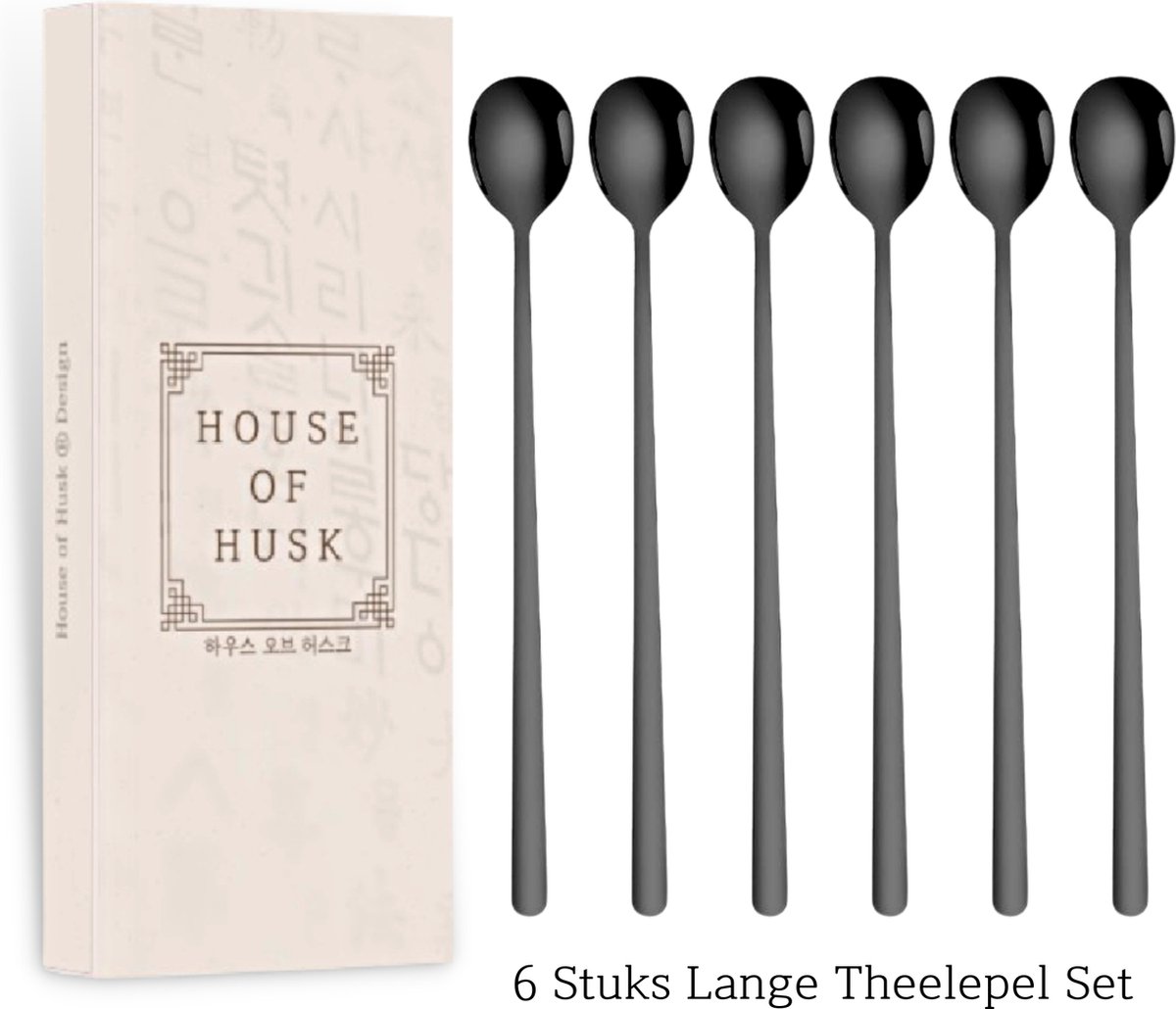 House of Husk Latte Macchiato Lepels Set - Lange Theelepels - Koffielepels  