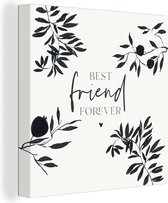 Canvas Schilderij BFF - Best friend forever - Vriendschap - Quotes - Spreuken - 50x50 cm - Wanddecoratie